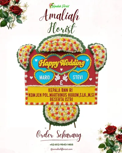 Karangan Papan Bunga Pernikahan di Madukara